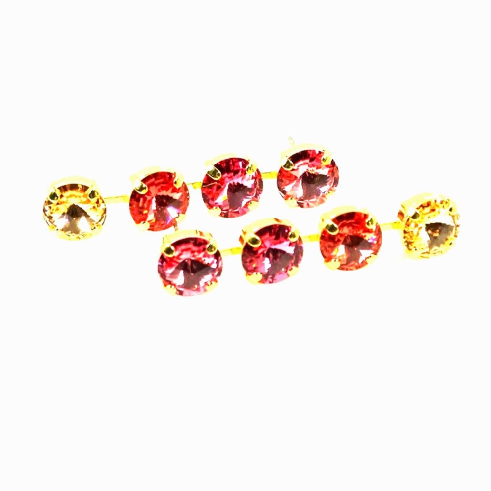 SORRELLI Gorgeous Gold Plated Shades of Pink Swarovski Crystals Dangle Earrings